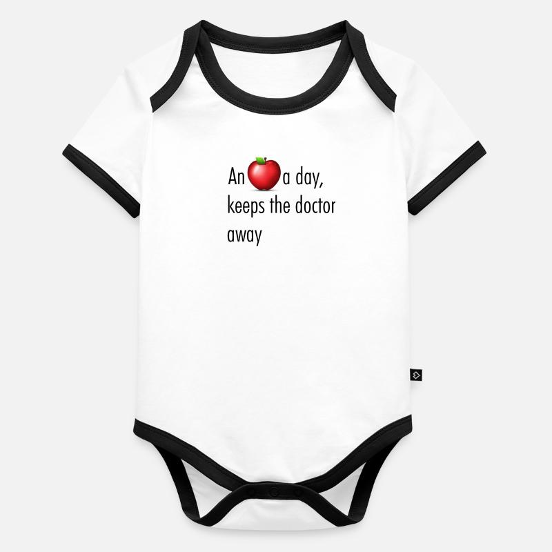 An apple a day keeps the doctor away Baby Bio-Kurzarm-Kontrastbody