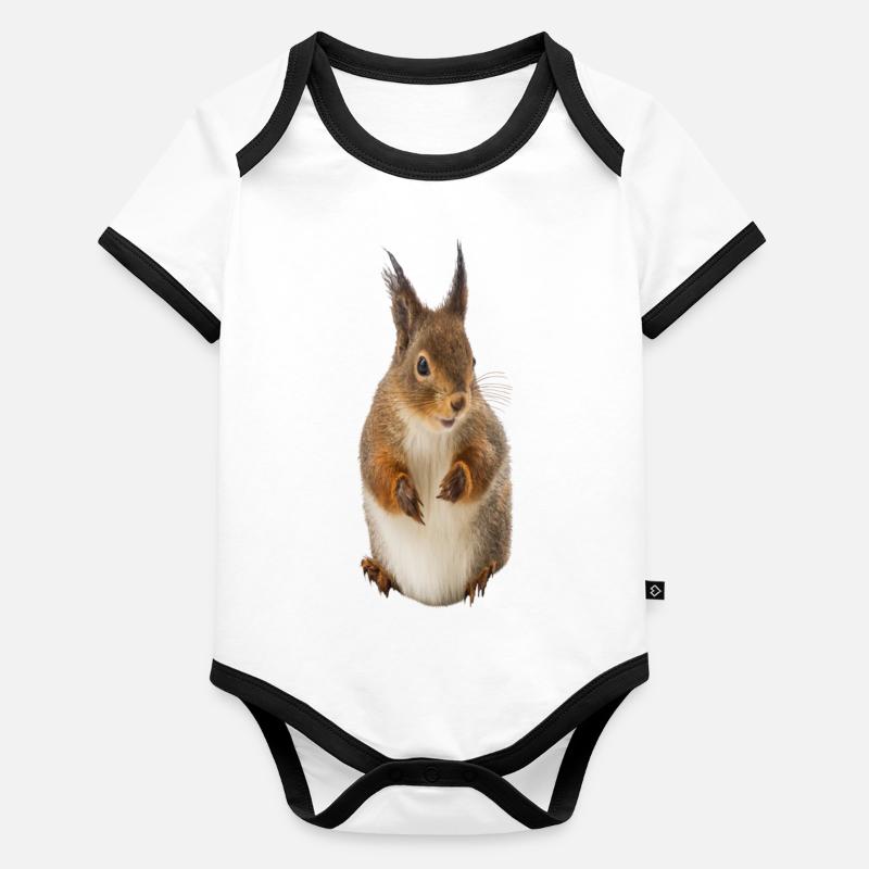 Eichhörnchen Baby Bio-Kurzarm-Kontrastbody