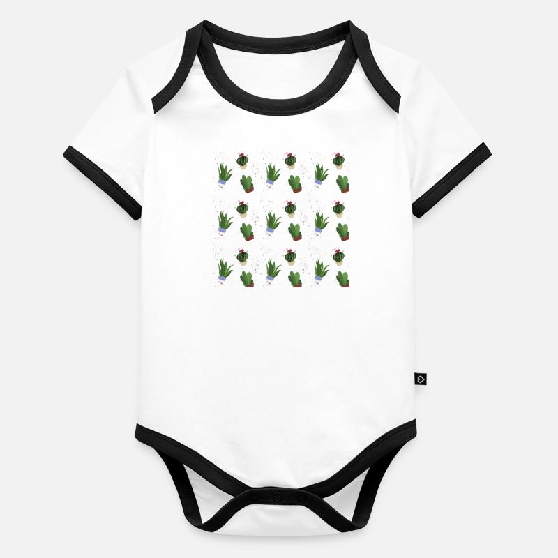 cactus Body Bébé bio contrasté manches courtes