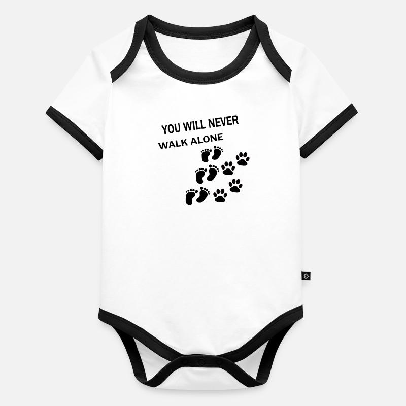 you will never walk alone Body Bébé bio contrasté manches courtes