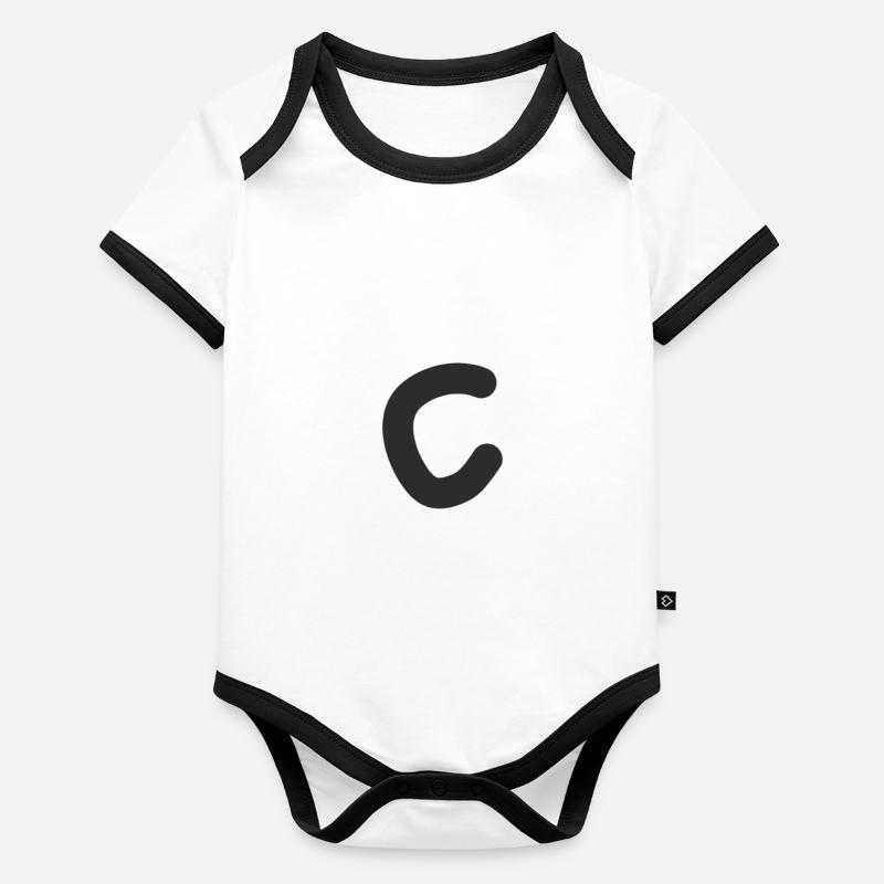 Letter C Organic Baby Contrasting Bodysuit