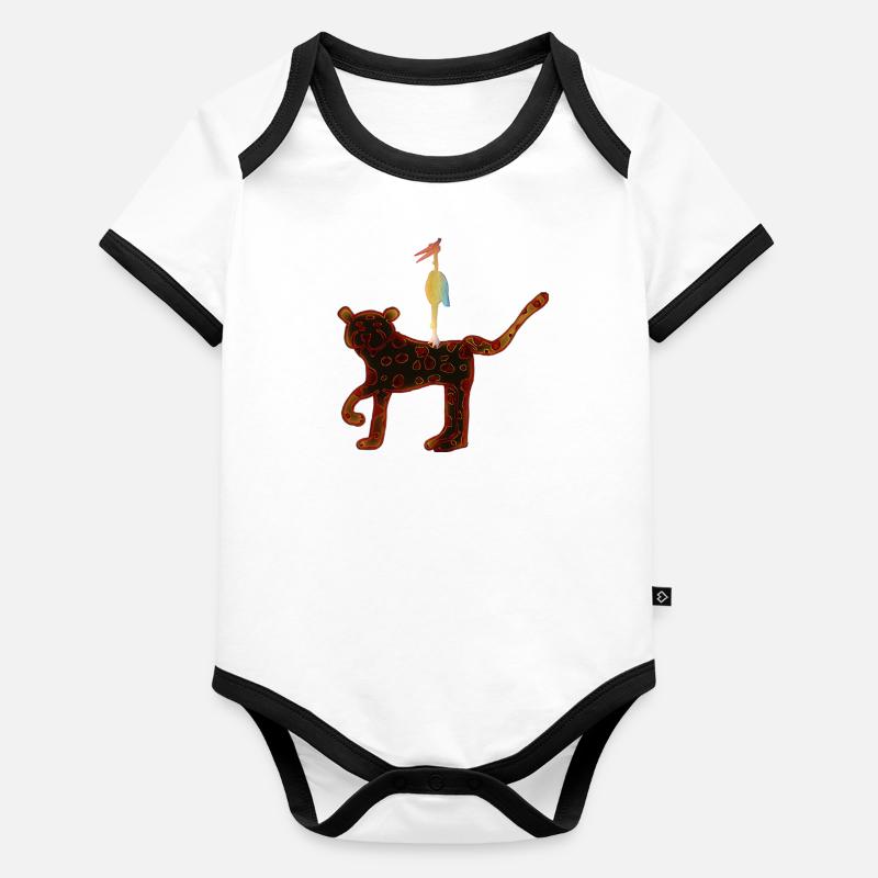 Freundschaft Baby Bio-Kurzarm-Kontrastbody