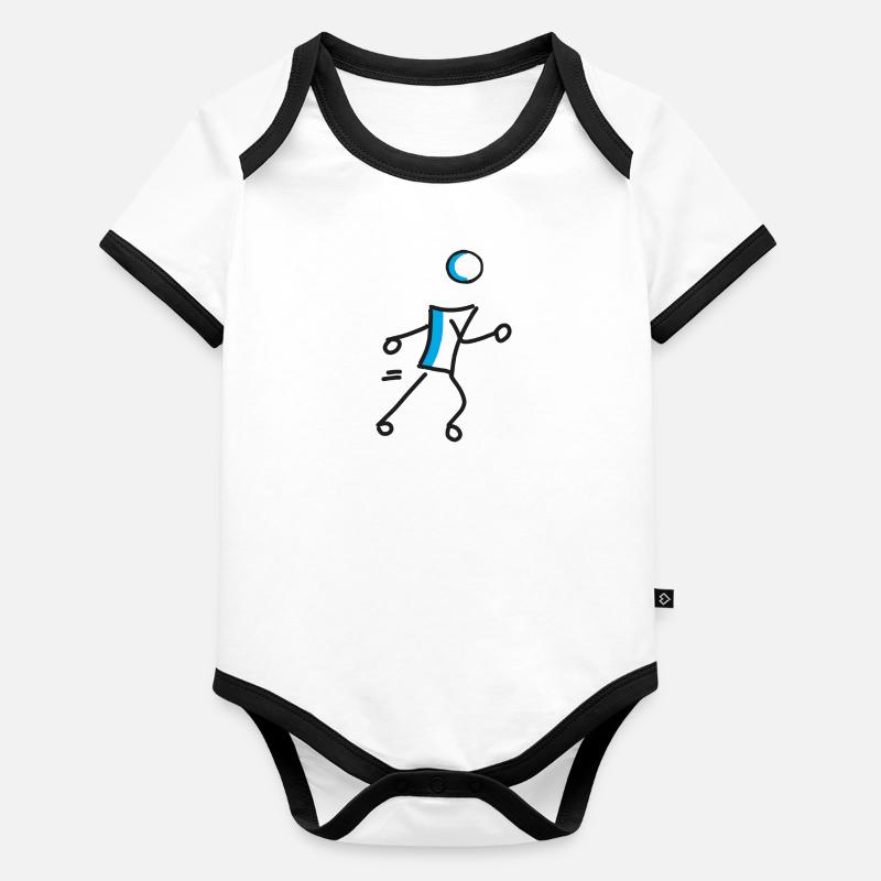 Running Square People 1 Baby Bio-Kurzarm-Kontrastbody