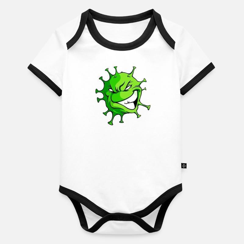 Virus sauvage Body Bébé bio contrasté manches courtes