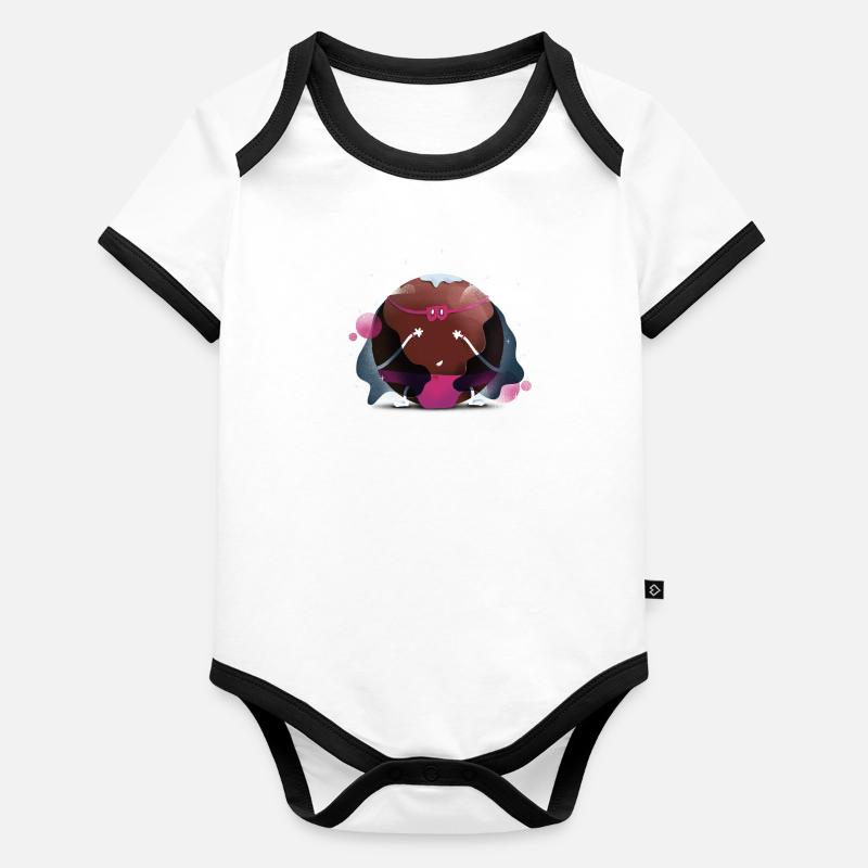 Planet - Superheld Charakter Baby Bio-Kurzarm-Kontrastbody
