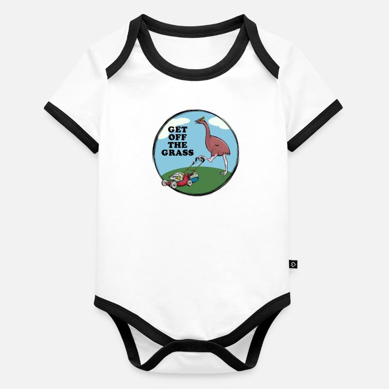 Descendre de l'herbe Body Bébé bio contrasté manches courtes