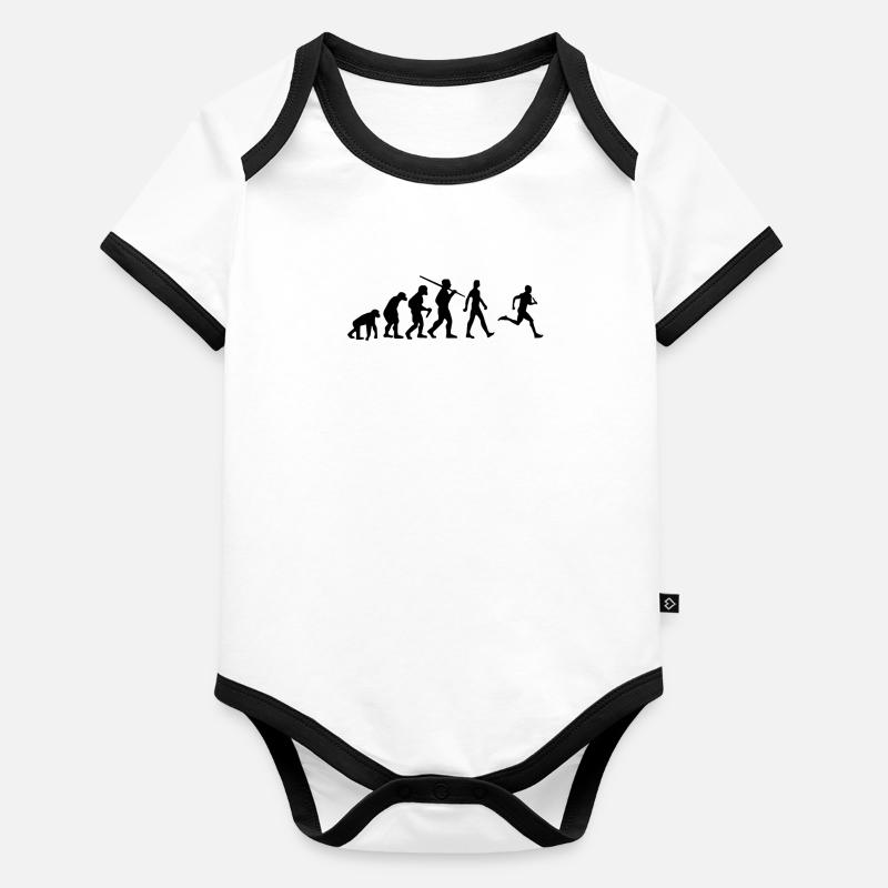 Coureurs Évolution Jogging Body Bébé bio contrasté manches courtes