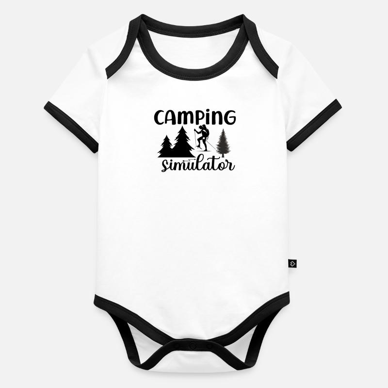 Simulateur de camping Body Bébé bio contrasté manches courtes