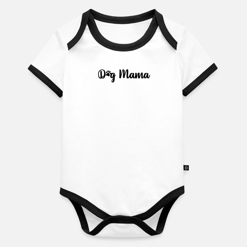 Maman chien Body Bébé bio contrasté manches courtes