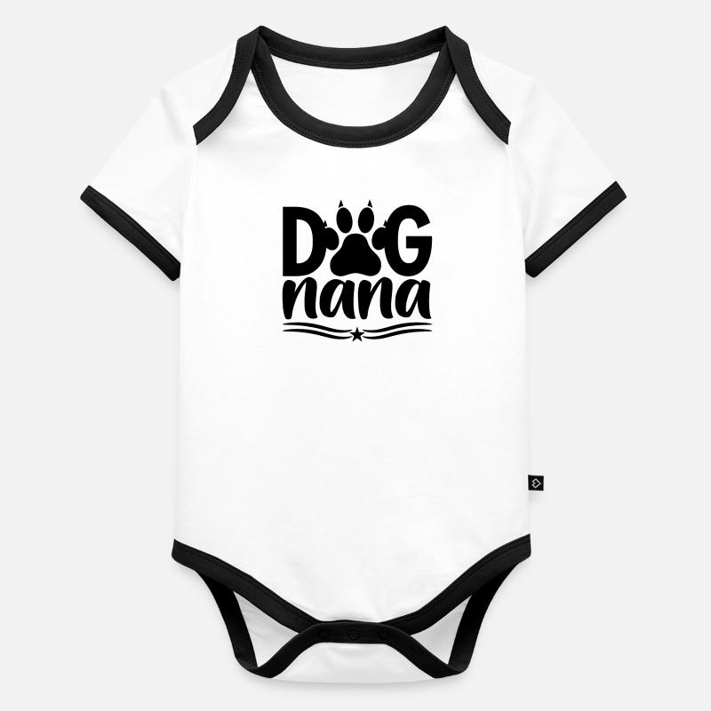 Hunde Oma Baby Bio-Kurzarm-Kontrastbody