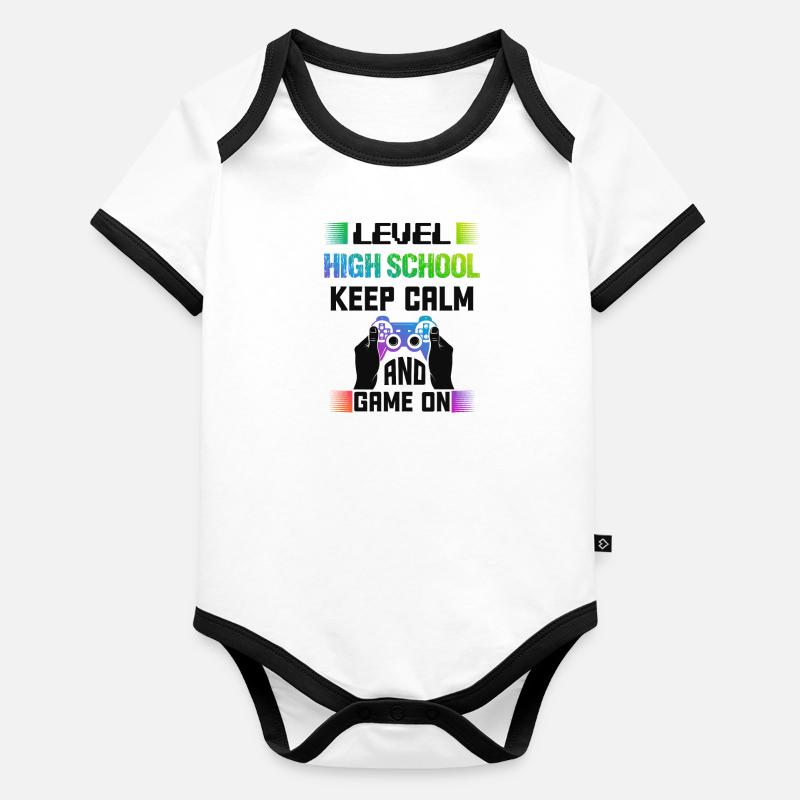 Level HIGH SCHOOL keep calm and game on Baby Bio-Kurzarm-Kontrastbody