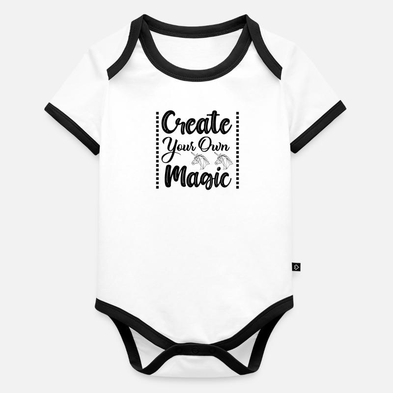 Create your own magic Unicorn Organic Baby Contrasting Bodysuit