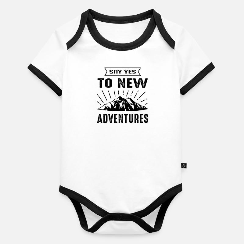 Dites oui à de nouvelles aventures Camping Body Bébé bio contrasté manches courtes