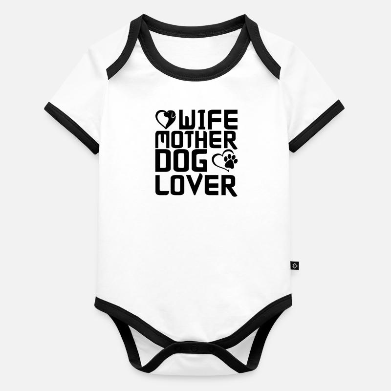 Ehefrau Mutter Hundeliebhaberin Baby Bio-Kurzarm-Kontrastbody
