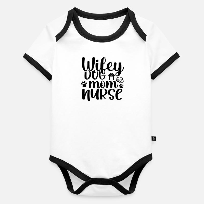 Ehefrau Mutter Hundeliebhaberin Baby Bio-Kurzarm-Kontrastbody