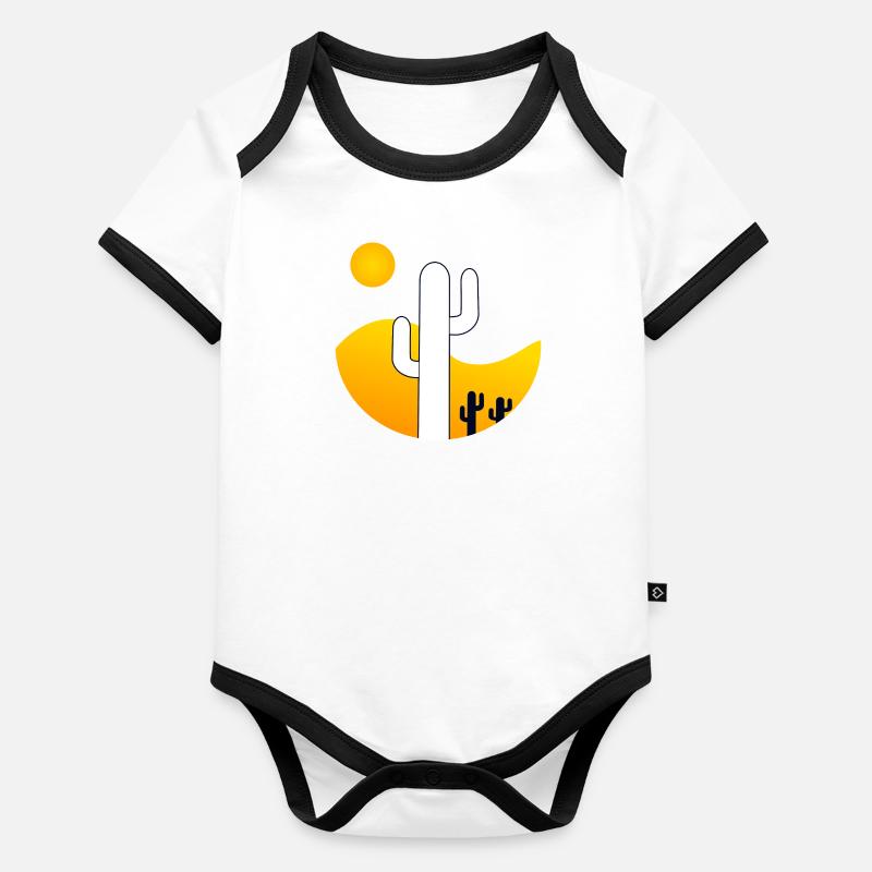 Dark landscape with cactus Organic Baby Contrasting Bodysuit