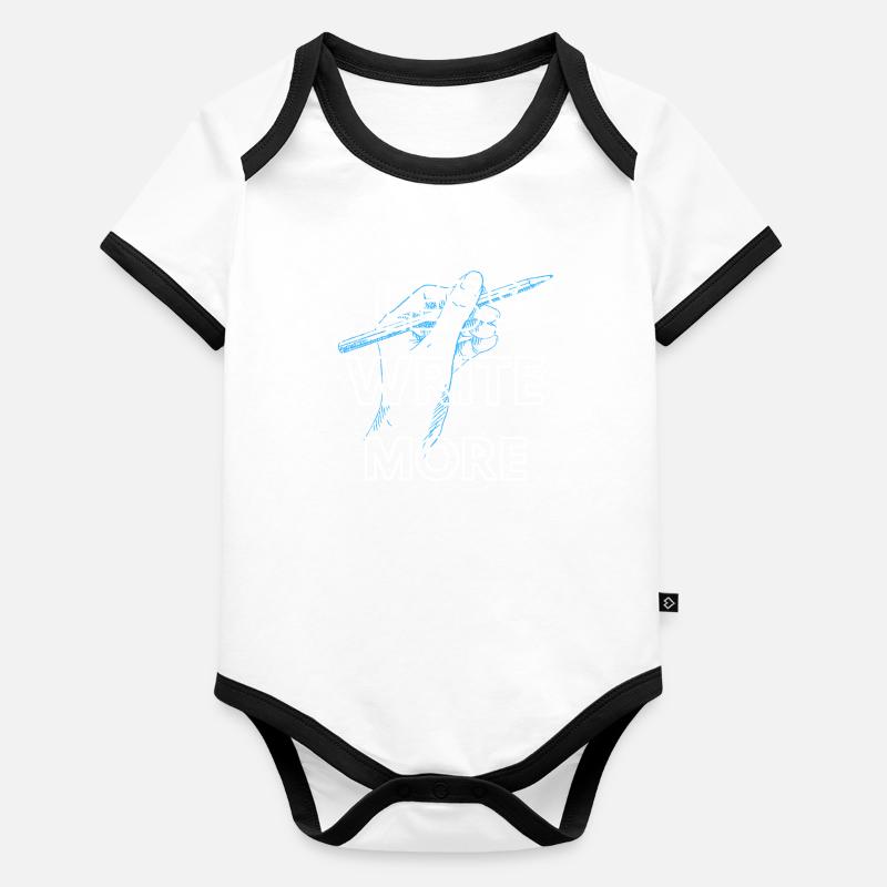 Talk less write more Organic Baby Contrasting Bodysuit