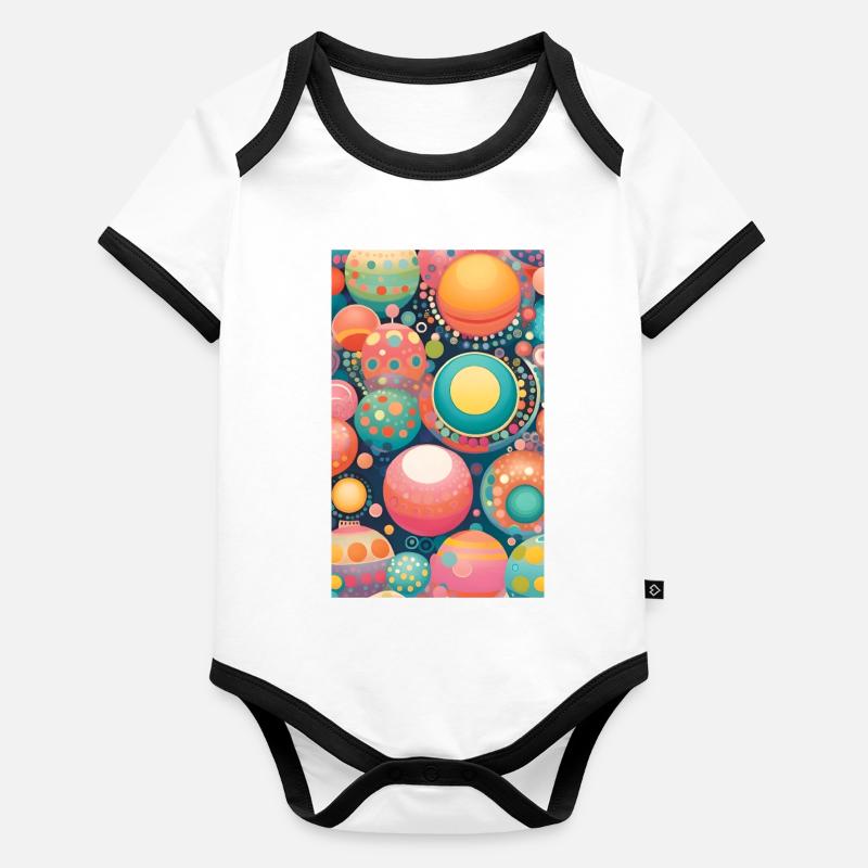 Gentle circle geometry Organic Baby Contrasting Bodysuit