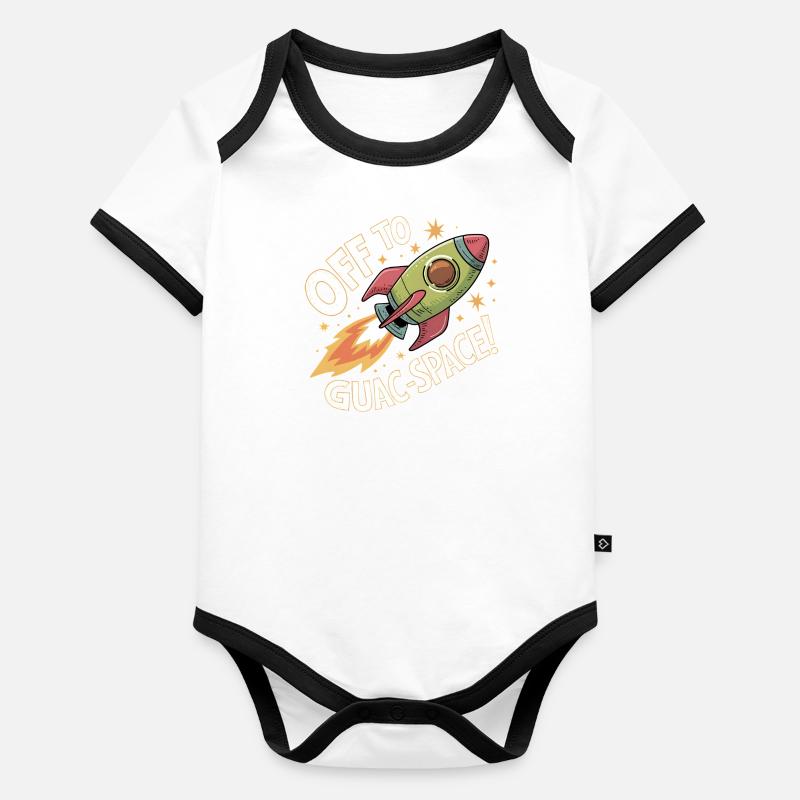Avocado Rocket : en route pour Guac-Space Body Bébé bio contrasté manches courtes