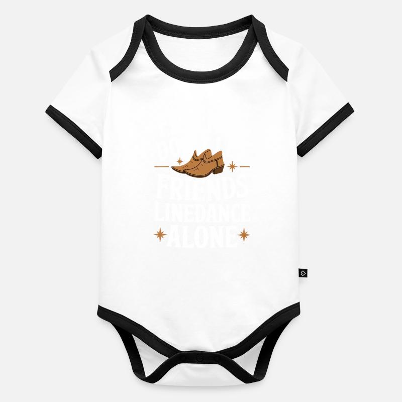 Line Dancing Tanzen Tänzer Baby Bio-Kurzarm-Kontrastbody