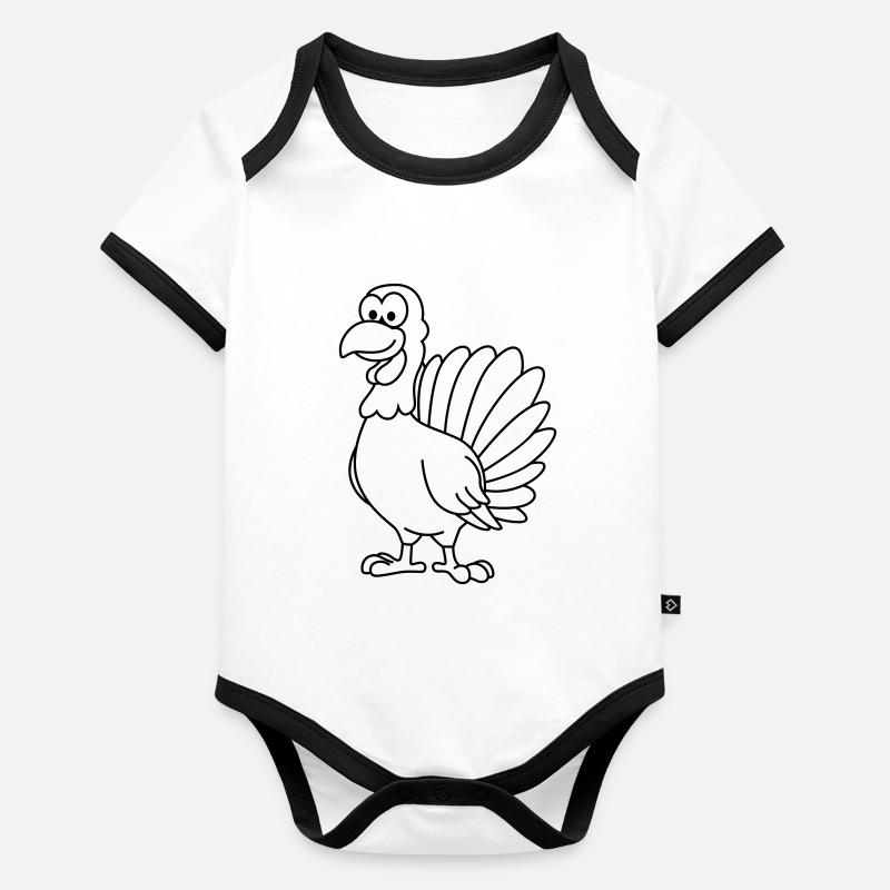 Truthan Comic Animal Body Bébé bio contrasté manches courtes