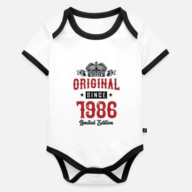 1986 Édition limitée Body Bébé bio contrasté manches courtes