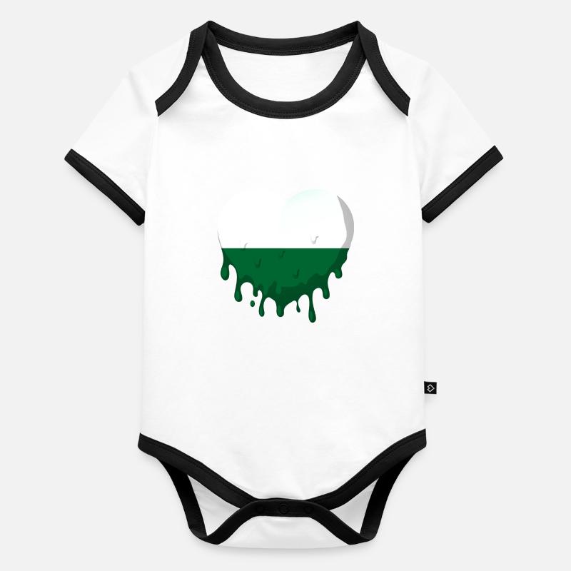 Drapeau de Saxe Drapeau saxon Ossi Holiday SN Body Bébé bio contrasté manches courtes