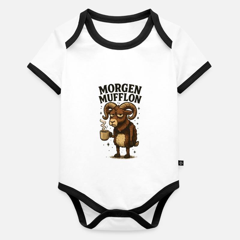 Matin mouflon matin café bureau Body Bébé bio contrasté manches courtes