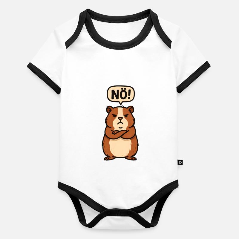 Lustiger Hamster Nö Hamstie Meme Baby Bio-Kurzarm-Kontrastbody