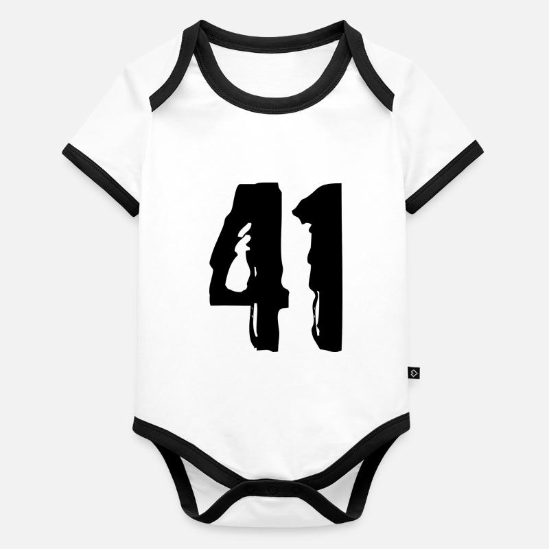 Maillot à 41 numéros Body Bébé bio contrasté manches courtes