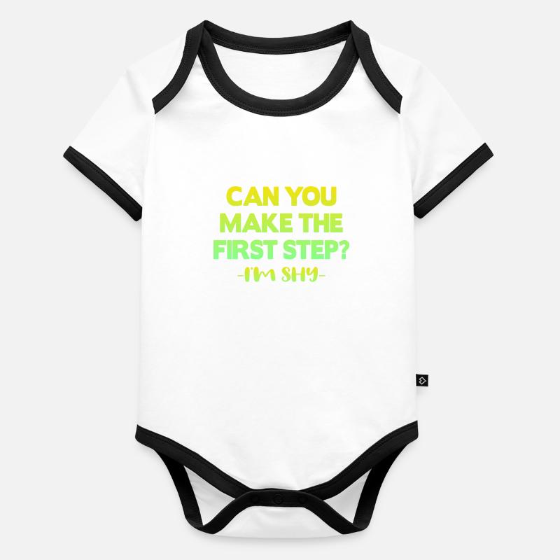 Kannst du den ersten Schritt machen? Baby Bio-Kurzarm-Kontrastbody