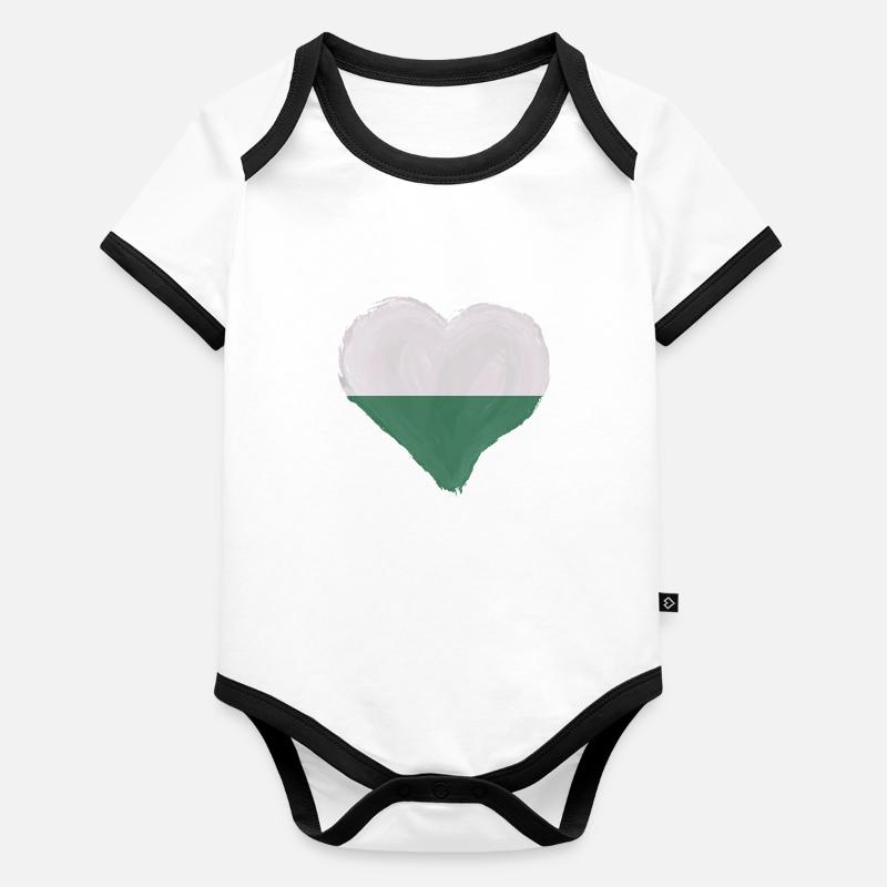 Drapeau de Saxe Drapeau saxon Ossi Holiday SN Body Bébé bio contrasté manches courtes