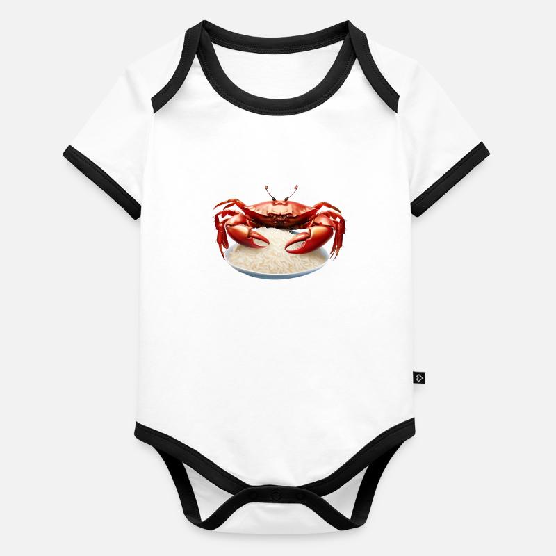 Red crab with rice Organic Baby Contrasting Bodysuit