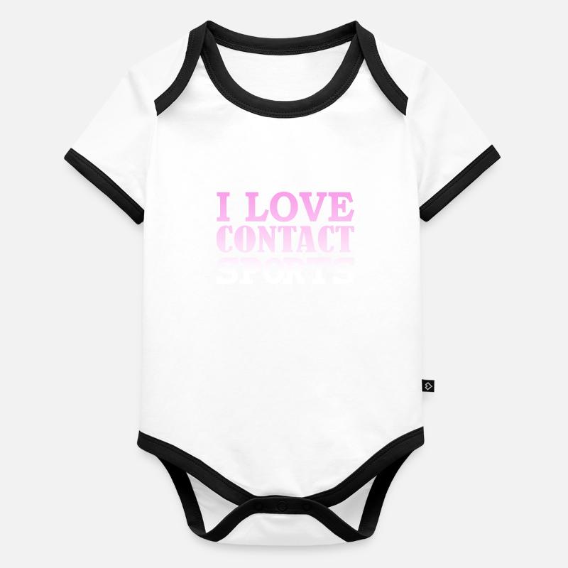 Ich liebe Kontaktsport Baby Bio-Kurzarm-Kontrastbody