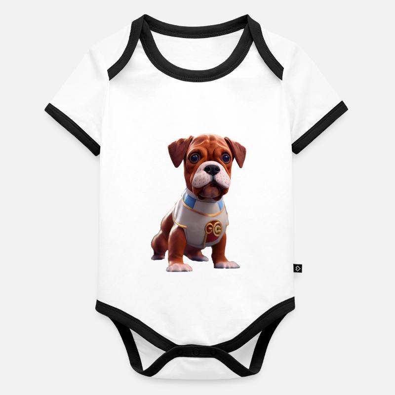 German boxer Organic Baby Contrasting Bodysuit