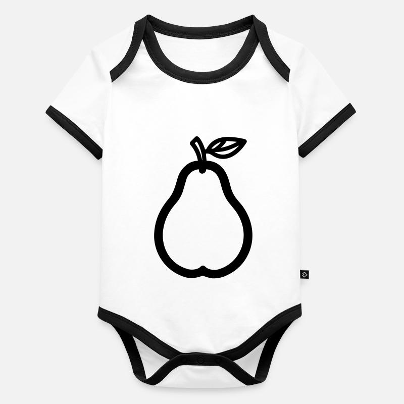 poire Body Bébé bio contrasté manches courtes