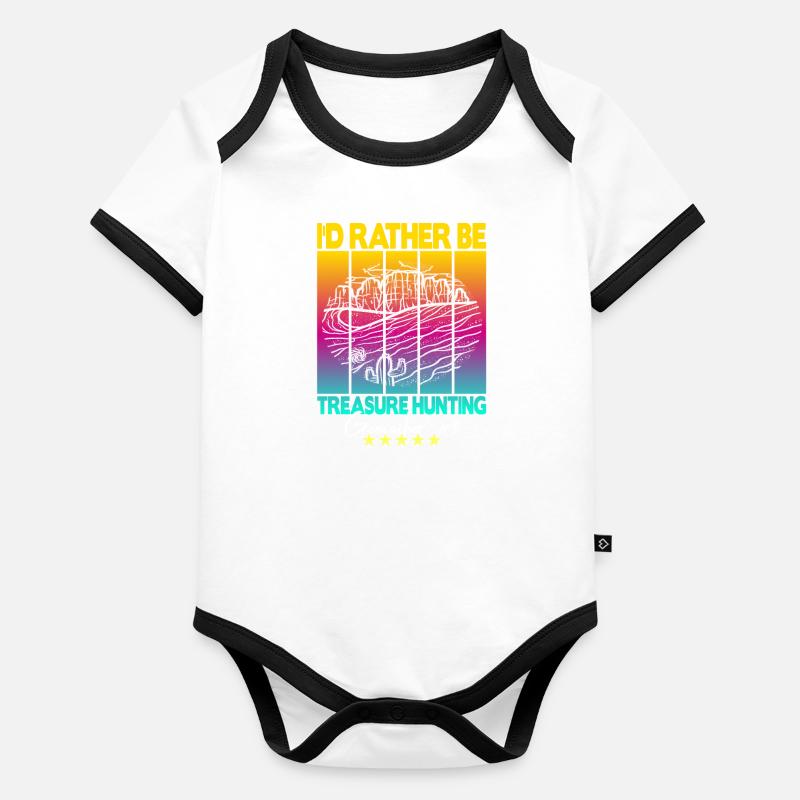Geocaching Geocacher Spruch Baby Bio-Kurzarm-Kontrastbody