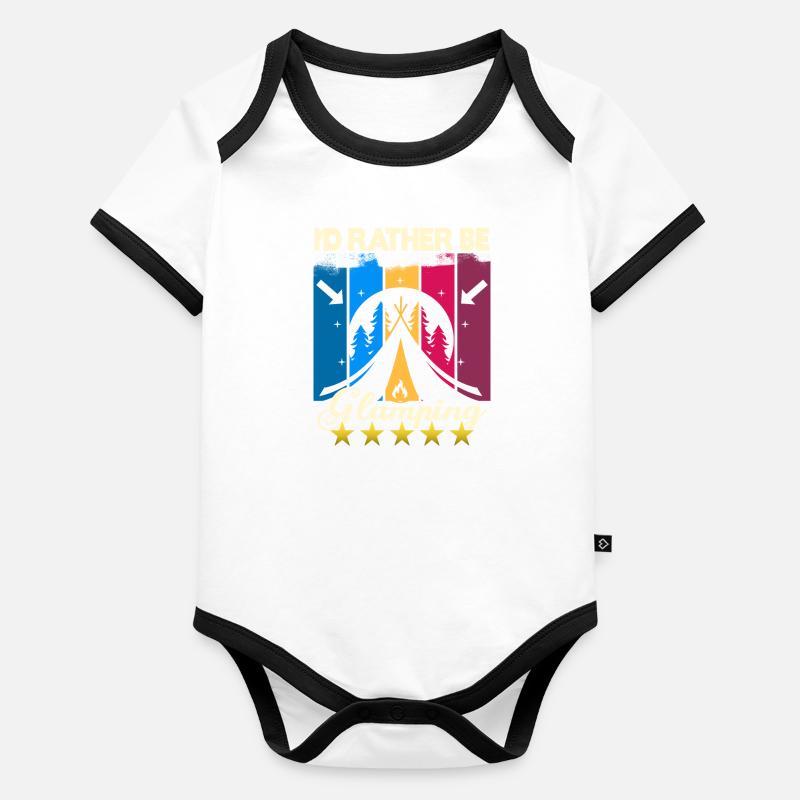 I'd rather be Glamping Organic Baby Contrasting Bodysuit
