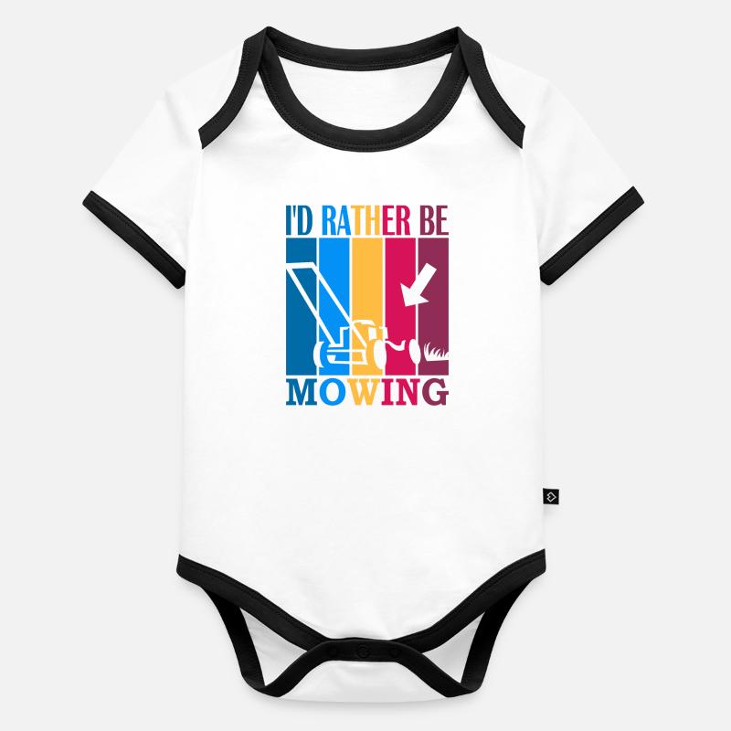I'd rather be mowing Organic Baby Contrasting Bodysuit