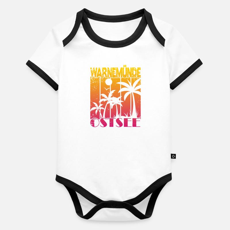 Warnemünde Ostsee Baby Bio-Kurzarm-Kontrastbody