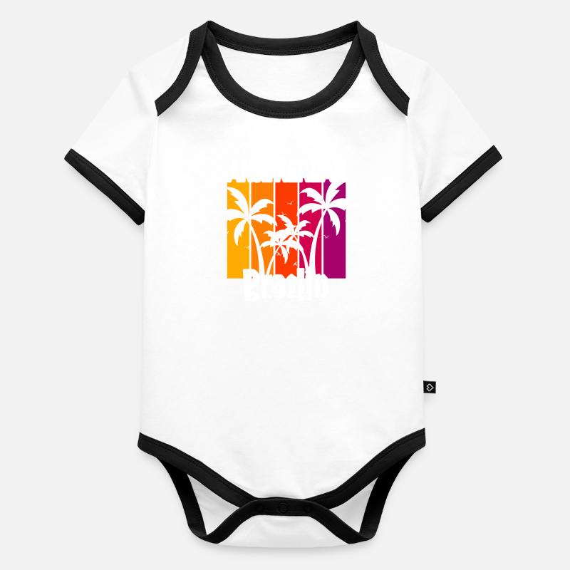 Anse Kerlan Praslin Body Bébé bio contrasté manches courtes