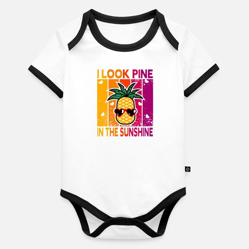 Je regarde le pin au soleil Body Bébé bio contrasté manches courtes