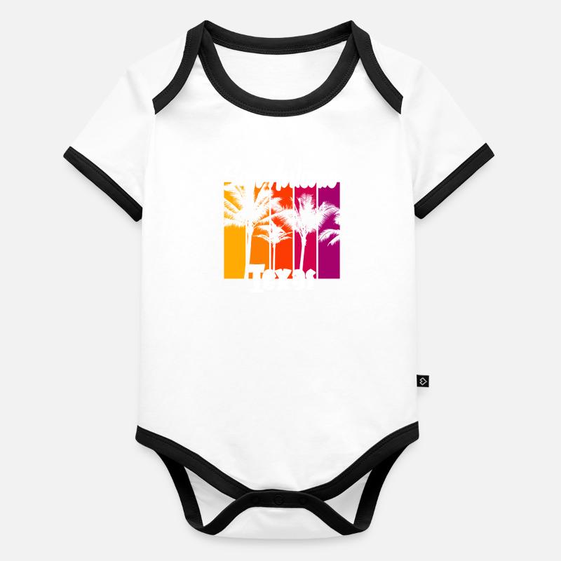 San Antonio (Texas) Body Bébé bio contrasté manches courtes