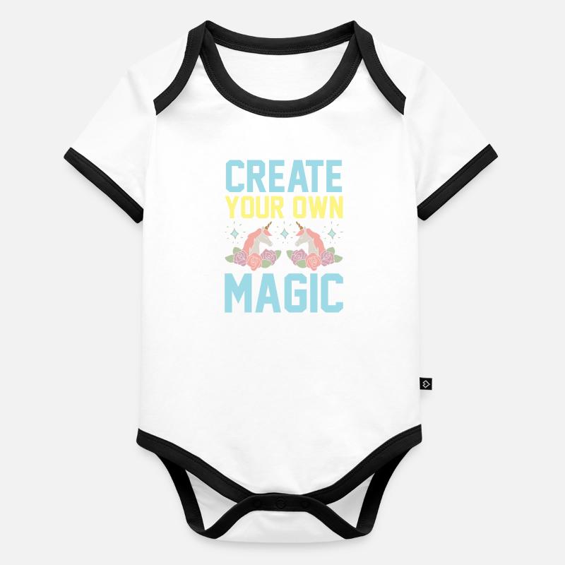 Create your own magic Unicorn Organic Baby Contrasting Bodysuit