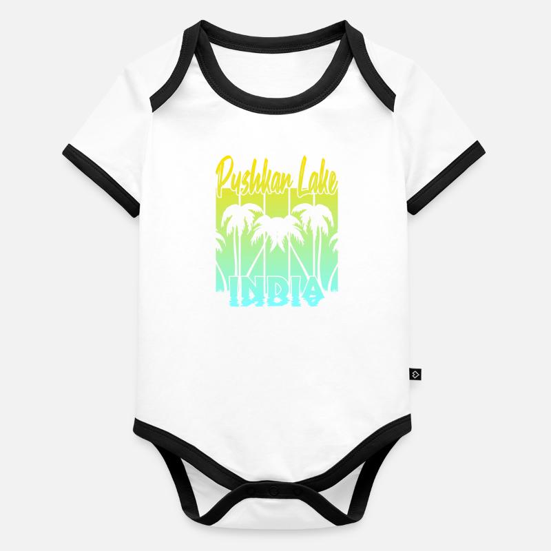 Pushkar Lake India Sunset Organic Baby Contrasting Bodysuit