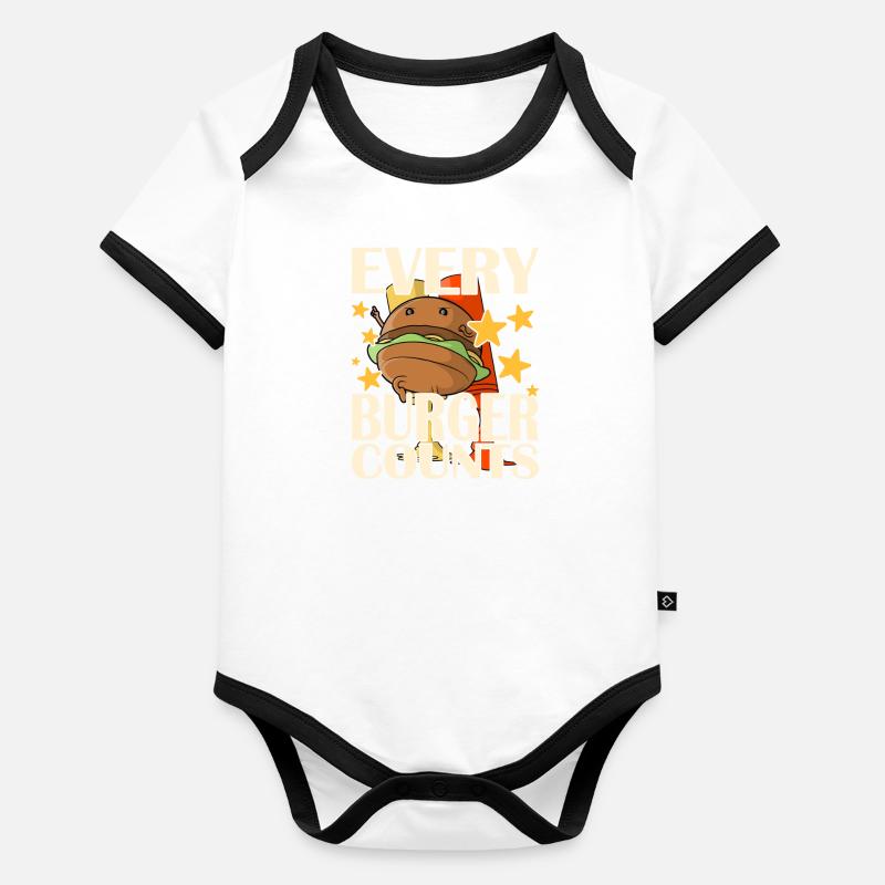 Chaque hamburger compte Body Bébé bio contrasté manches courtes