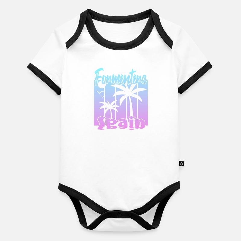 Formentera Spain Baby Bio-Kurzarm-Kontrastbody
