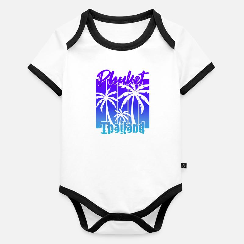 Phuket Thailand Sunset Organic Baby Contrasting Bodysuit