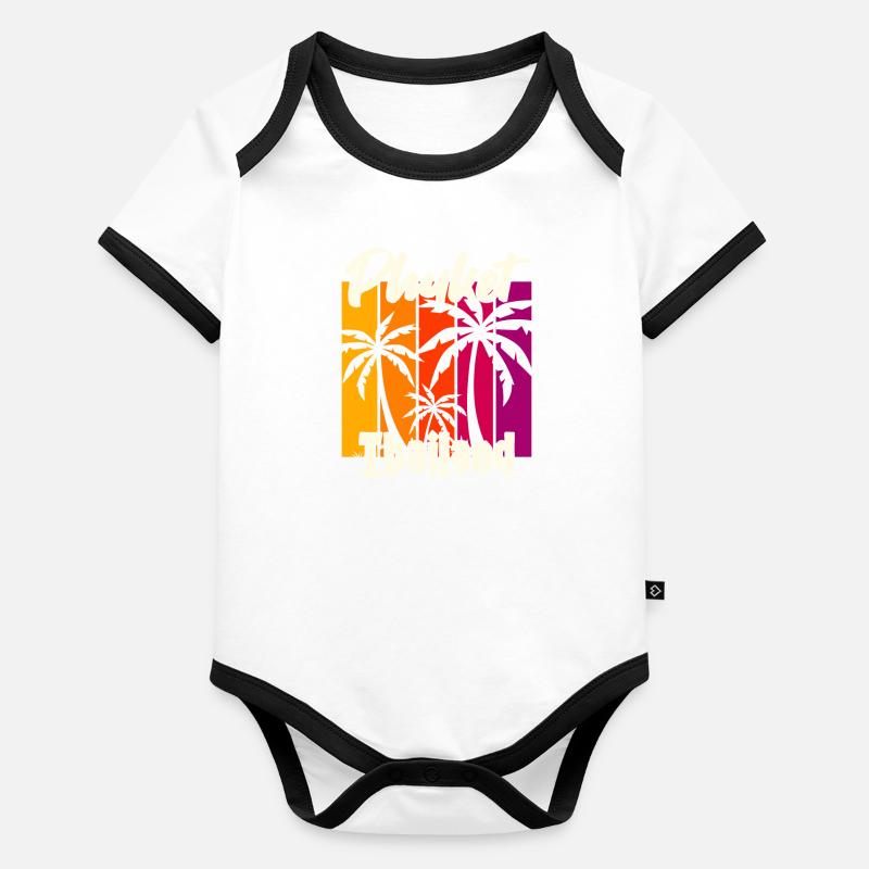 Phuket Thailand Sunset Organic Baby Contrasting Bodysuit