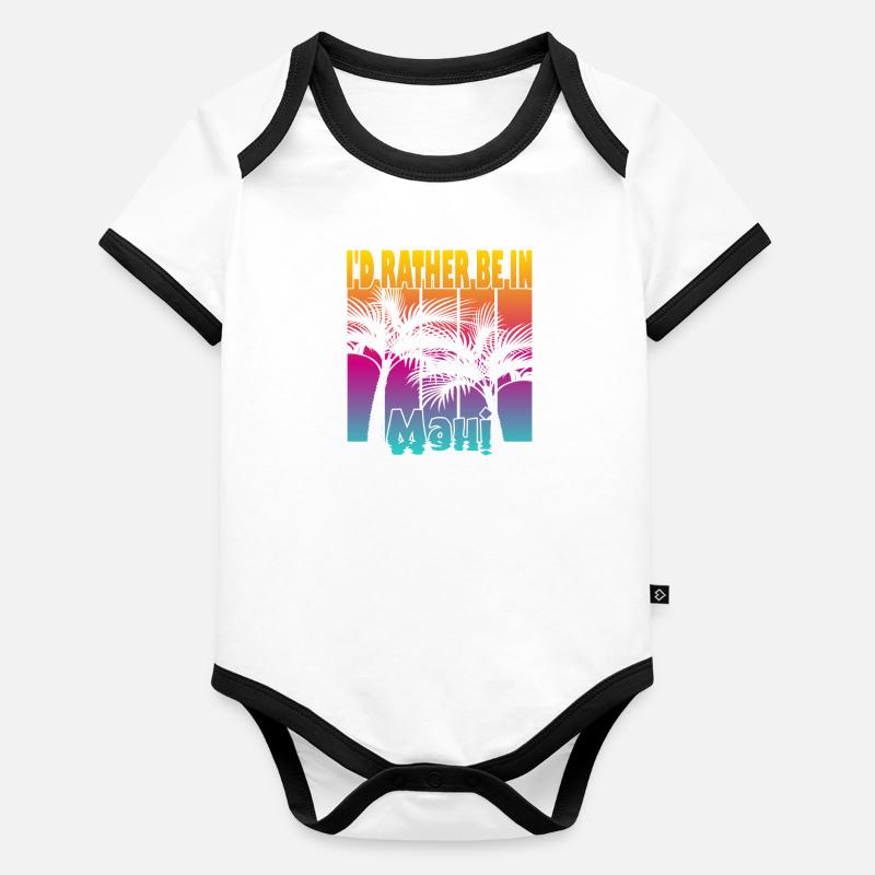 I'd rather be in Maui Baby Bio-Kurzarm-Kontrastbody
